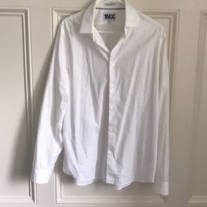 Men’s Button Down Dress Shirt Express Slim Fit L